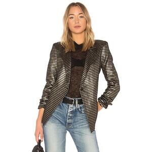 RtA Iggy Metallic Stripe Blazer Jacket Disco Glam Punk Size XS New